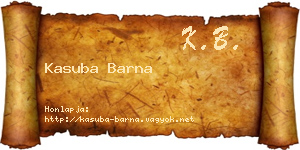 Kasuba Barna névjegykártya