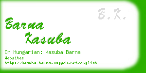 barna kasuba business card